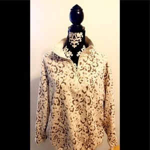 Aerie XS Leopard print half zip sweatshirt